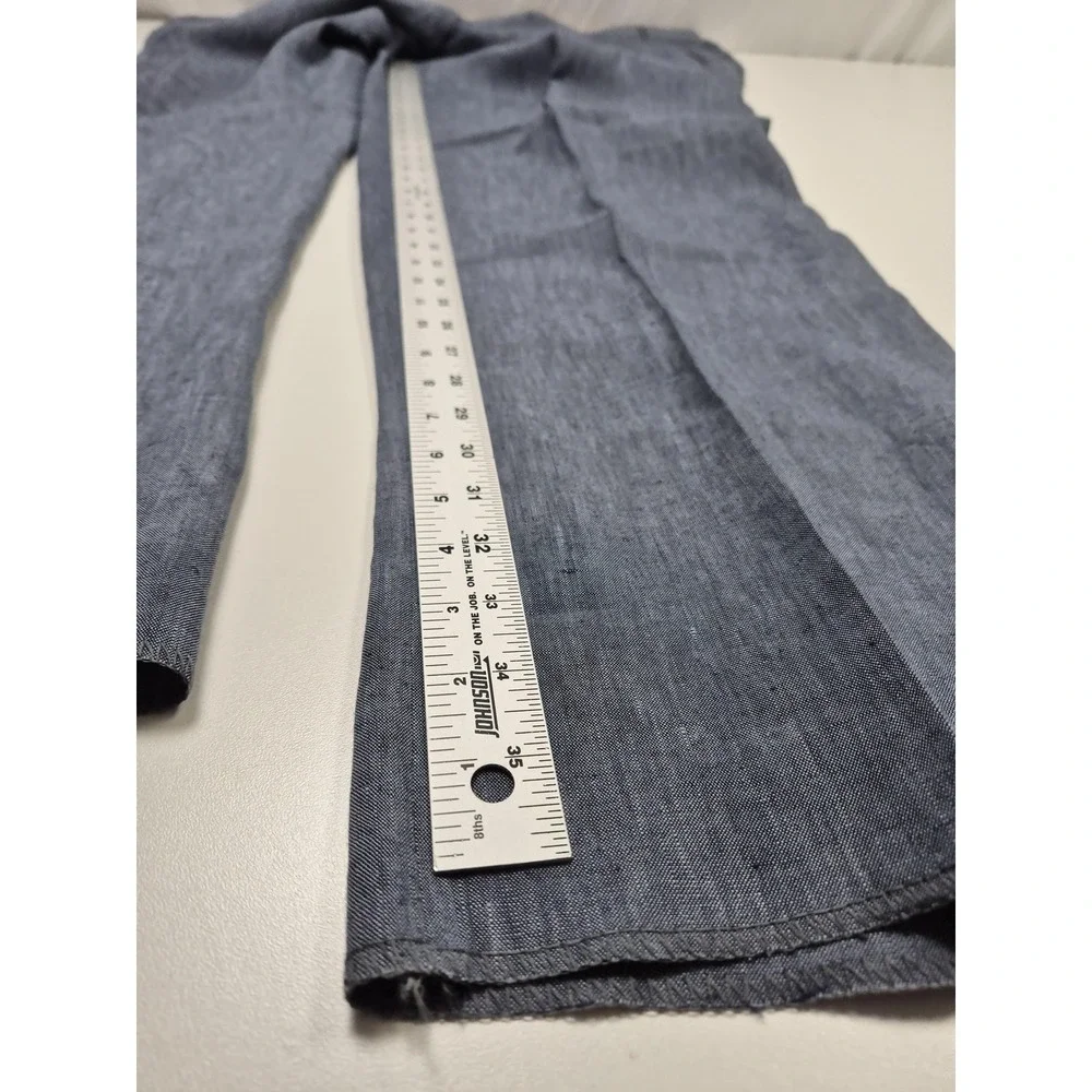 Peerless Couture Dress Pants Men's 48x36 Blue Linen Pleated Classic Summer NWT